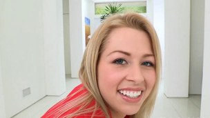 Dreamy blonde schoolgirl acquires fucked alongside a varsity jacket