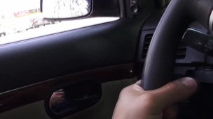 Cute teenage hitchhiker fucked by hammer away car